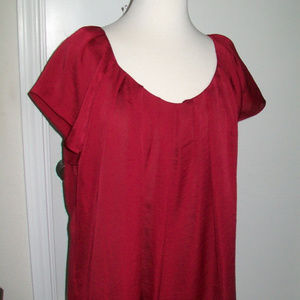 Violet & Clair 2X Burgundy Cap Sleeve Blouse / Top